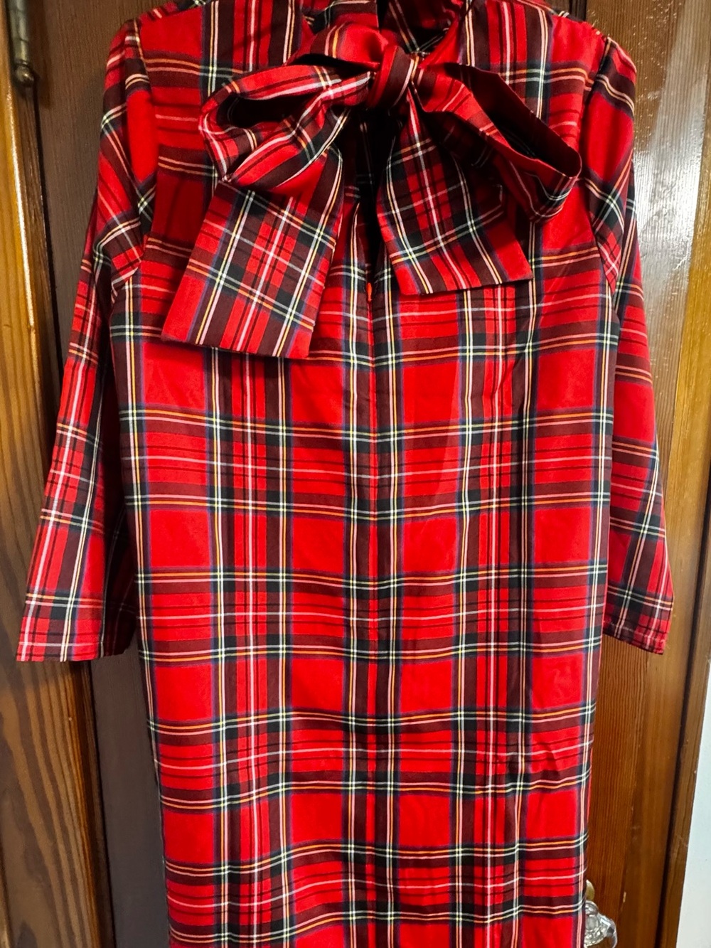 Tuckernuck Red Tartan Bow Neck Dress